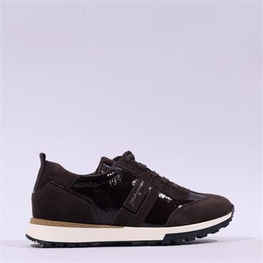 Paul Green Laced Sporty Trainer - Chocolate Patent